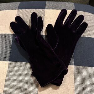 Velvet Opera Gloves in Plum